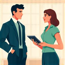 Image of two people discussing cleaning needs for consultation